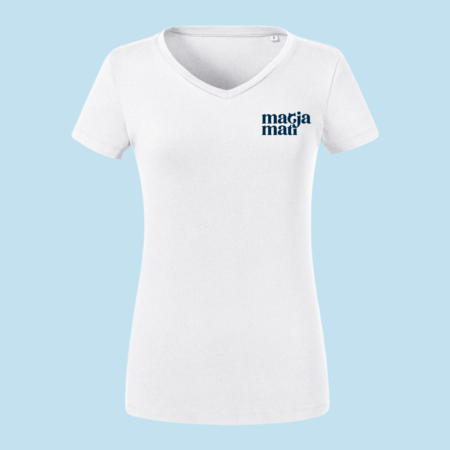 Bela Majica “Mačja Mati” z V - izrezom