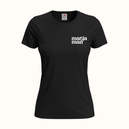 Črna Majica “Mačja Mati” z O - izrezom