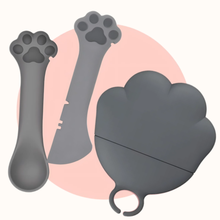 Priročni set za hranjenje mačke PAWY črn