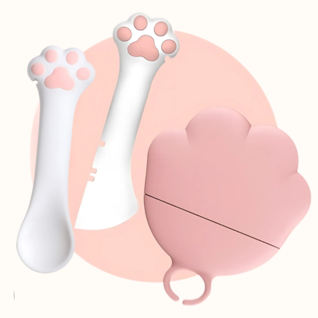 Priročni set za hranjenje mačke PAWY roza