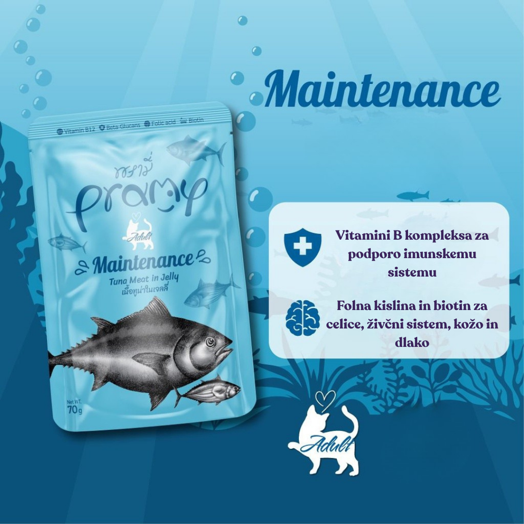 Pramy Maintenance Tuna v želeju 70 g (3) Pramy Maintenance Tuna v želeju 70 g