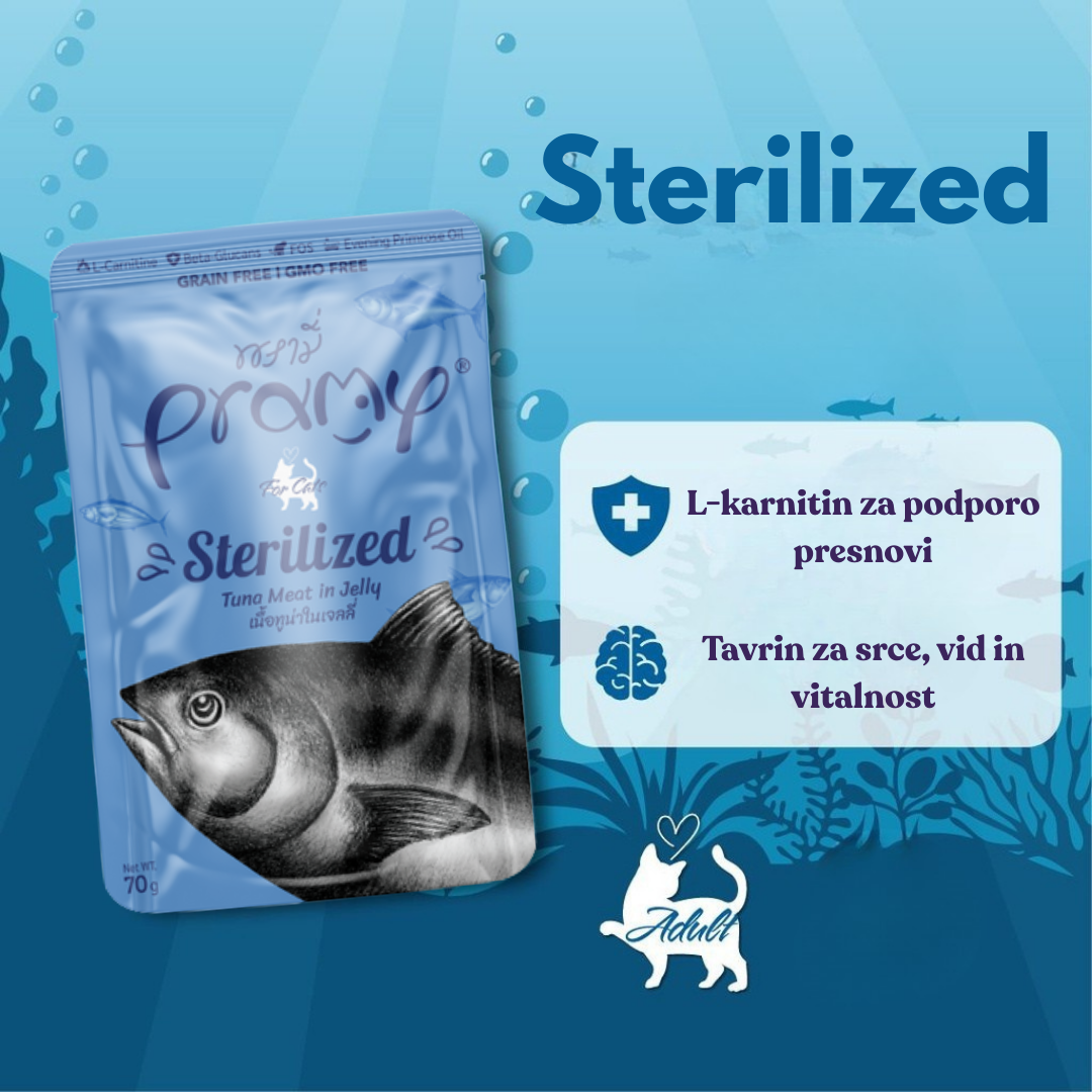 Pramy Pramy Sterilized Tuna v želeju 70 gMaintenance Tuna v želeju 70 g Pramy Sterilized Tuna v želeju 70 g
