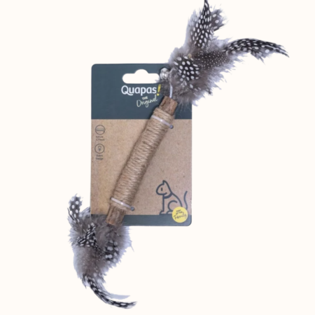 Palčka z naravno konopljo in perjem