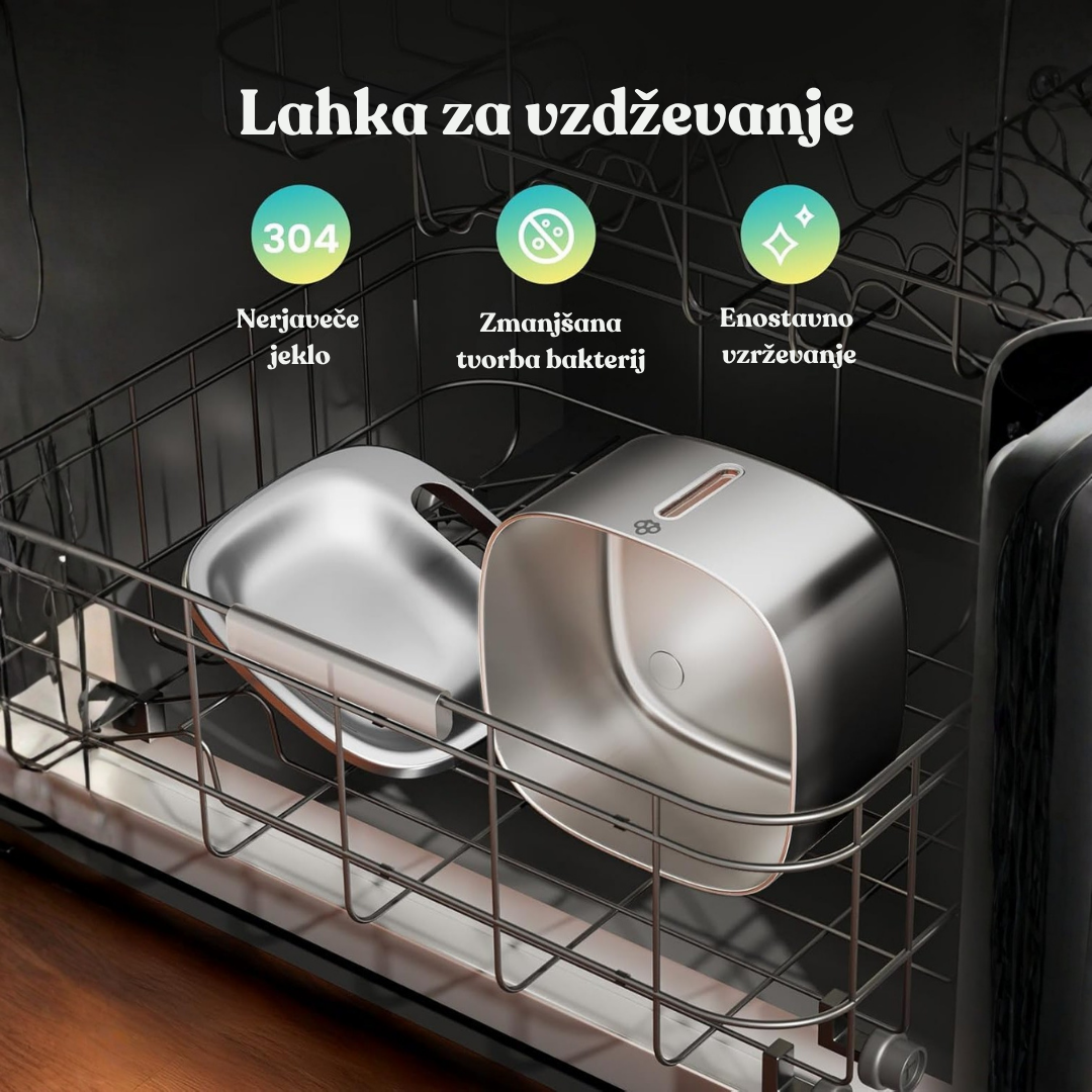 Fontana za mačko iz nerjavečega jekla – brezžična (3.5 L) Fontana za mačko iz nerjavečega jekla – brezžična (3.5 L)