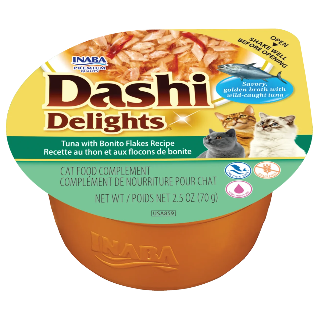 Inaba Cat Dashi Delights tuna z bonito kosmiči - 70g Inaba Cat Dashi Delights tuna z bonito kosmiči - 70g