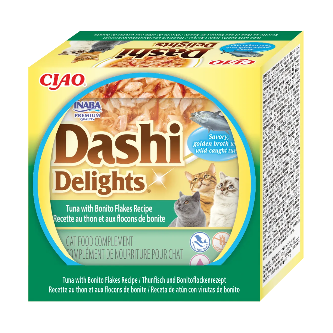 Inaba Cat Dashi Delights tuna z bonito kosmiči Inaba Cat Dashi Delights tuna z bonito kosmiči