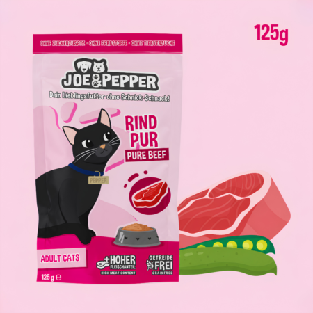 Joe & Pepper mokra hrana za mačke – govedina, 125 g vrečka