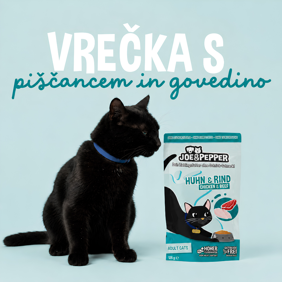Joe & Pepper mokra hrana za mačke – piščanec in govedina Joe & Pepper mokra hrana za mačke – piščanec in govedina