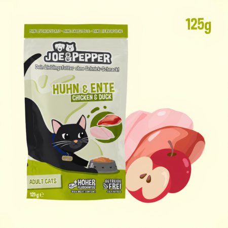 Joe & Pepper mokra hrana za mačke – piščanec in raca, 125 g vrečka