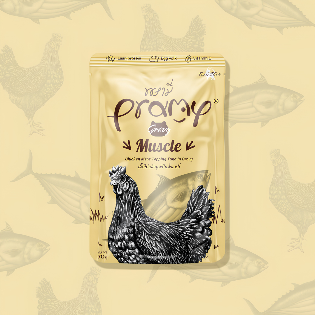 Pramy Muscle piščanec s prelivom iz tune v omaki 70 g Pramy Muscle piščanec s prelivom iz tune v omaki 70 g
