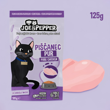 Joe & Pepper mokra hrana za mačke – piščanec, 125 g vrečka